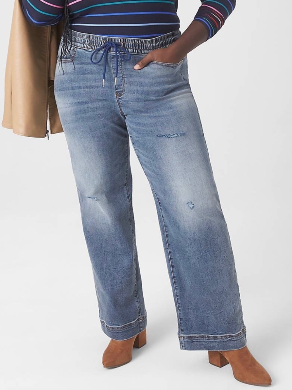 NEW - Lane Bryant Pull-On High Rise Cozy Wide Leg Jeans